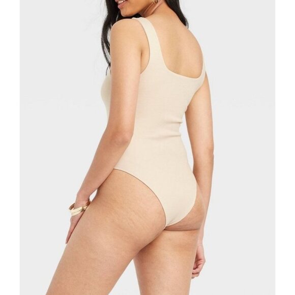 A New Day - Women's Slim Fit Bodysuit - Beige - Extra Large - Picture 2 of 16